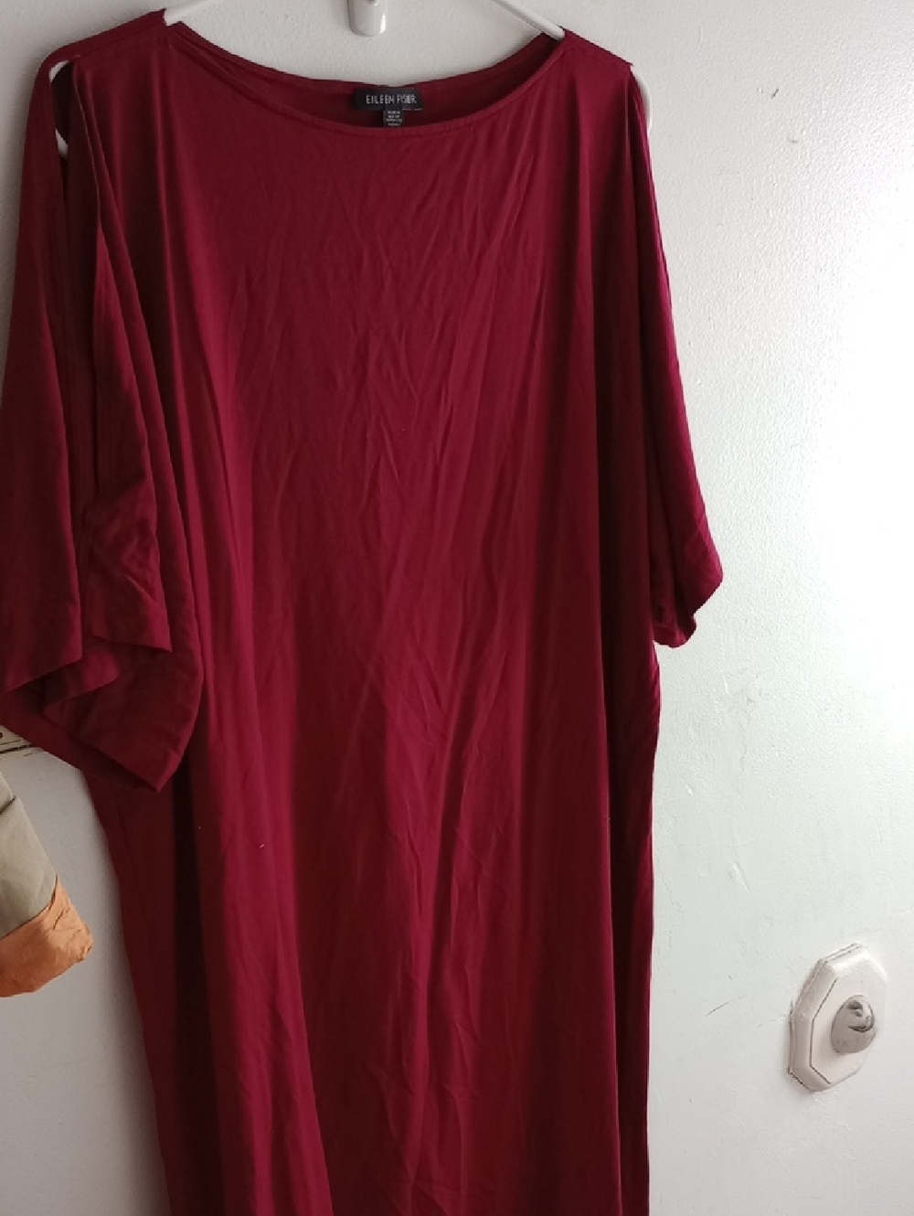 Eileen Fisher Burgundy Cold Shoulder Dress